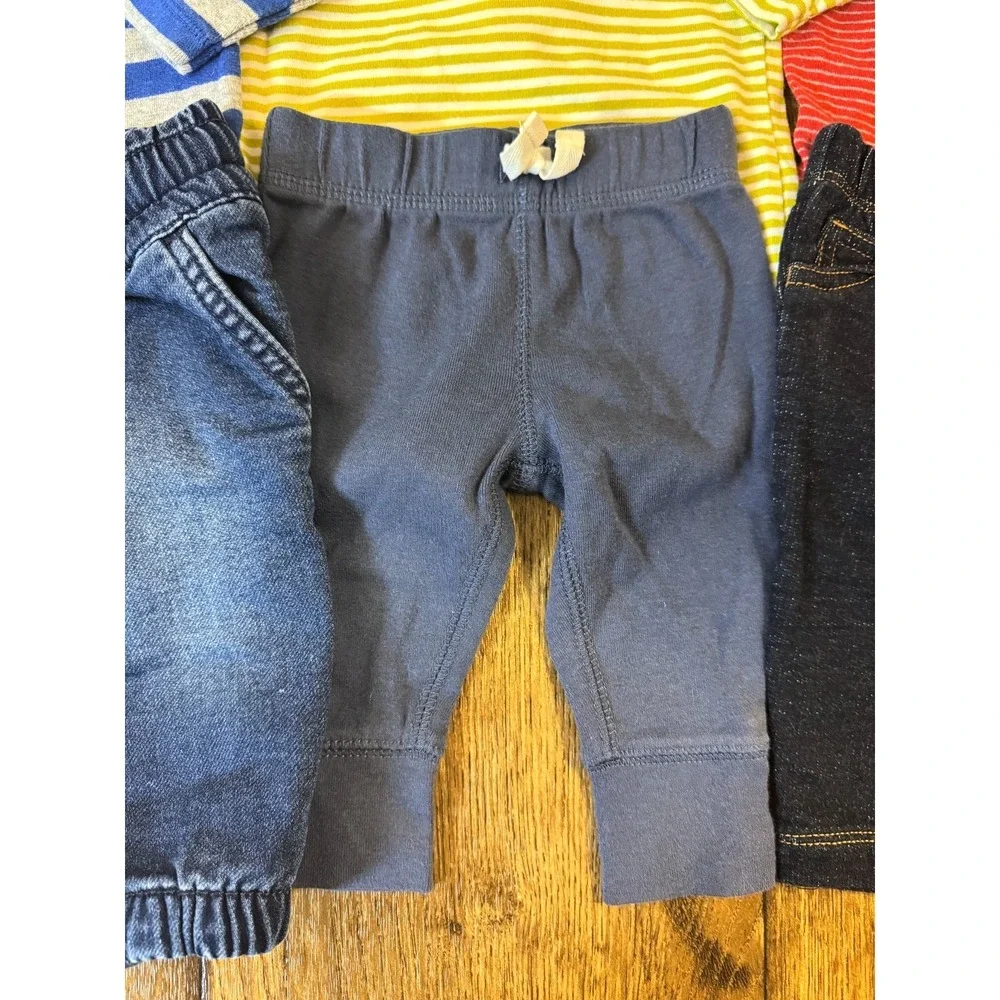 Baby Boy 3 Months Outfits Jeans Pants Long Sleeved Bodysuits Shirts Clothes Lot - Picture 8 of 13